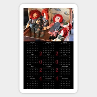 Raggedy Ann & Andy • 2024 Year-at-a-glance Calendar Sticker